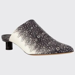 Tibi Juan Lizard Embossed Kitten Heel Mule Size: 9